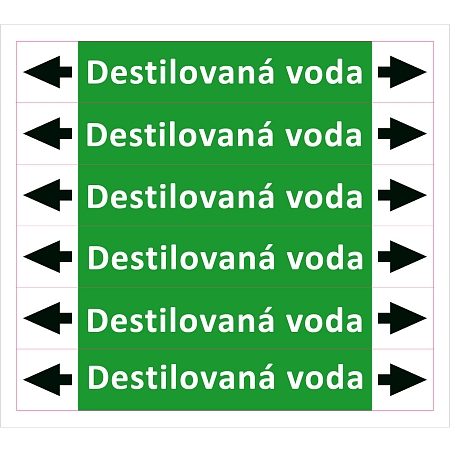 Značení potrubí ISO 20560, destilovaná voda